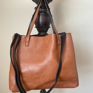 Reversible Faux Leather Tote